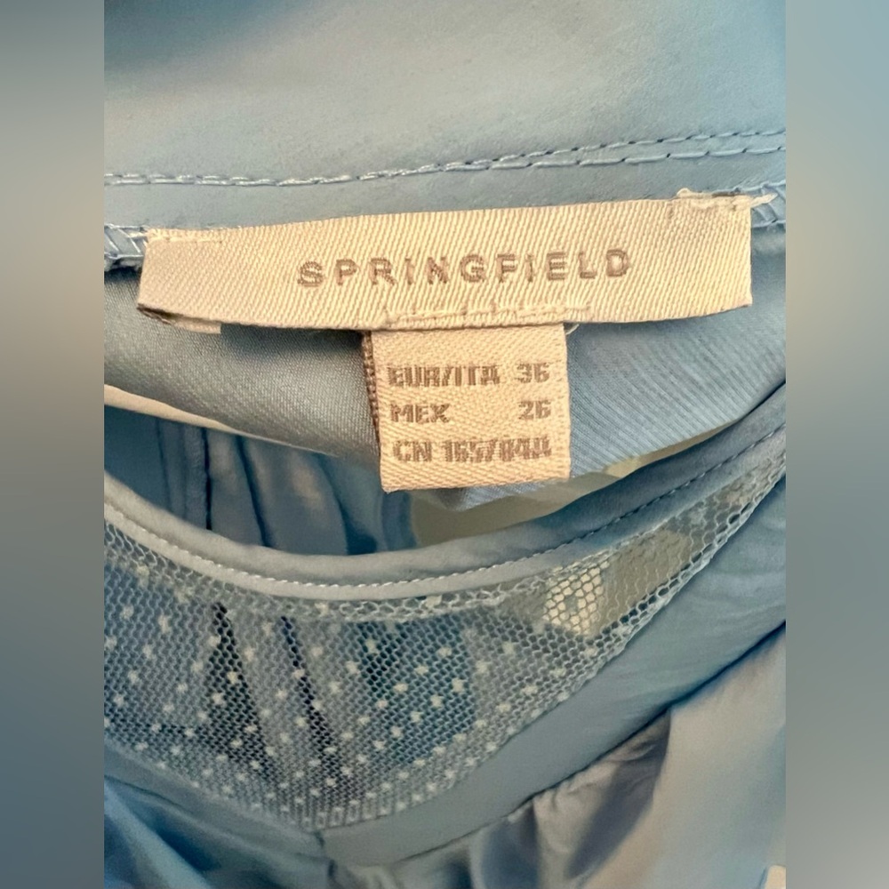 Springfield mesh sleeveless top in sky blue. European size 36 or US size S. - Picture 3 of 4